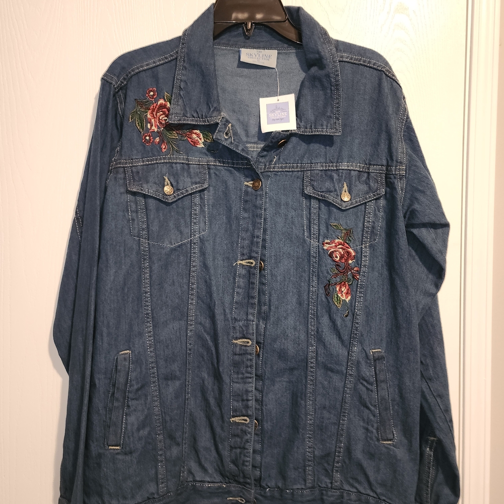 Embroidered Blue Jean Jacket